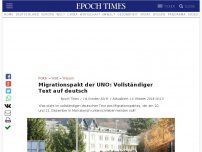 Bild zum Artikel: Migrationspakt der UNO: Vollständiger Text auf deutsch