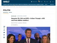 Bild zum Artikel: Desaster für CSU und SPD + Grüner Triumph + AfD und Freie Wähler etabliert