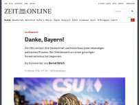 Bild zum Artikel: Landtagswahl: Danke, Bayern!