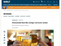 Bild zum Artikel: Klimawandel lässt Bier weniger und teurer werden