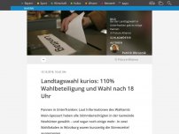 Bild zum Artikel: Landtagswahl kurios: 110% Wahlbeteiligung und Wahl nach 18 Uhr
