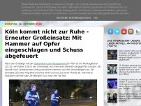 Bild zum Artikel: Köln kommt nicht zur Ruhe - Erneuter Großeinsatz: Mit Hammer auf Opfer eingeschlagen und Schuss abgefeuert