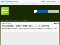 Bild zum Artikel: Brandanschlag auf anatolisches Restaurant in Chemnitz