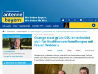 Bild zum Artikel: Orange statt grün: CSU entscheidet sich für Koalitionsverhandlungen mit Freien Wählern