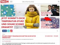 Bild zum Artikel: Polizei findet Frauenleiche mitten in Erfurter Innenstadt