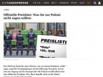 Bild zum Artikel: Offizielle Preisliste: Was Sie zur Polizei nicht sagen sollten