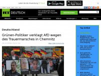 Bild zum Artikel: Grünen-Politiker verklagt AfD wegen des Trauermarsches in Chemnitz