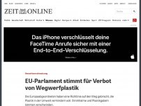 Bild zum Artikel: Umweltverschmutzung: EU-Parlament stimmt für Verbot von Wegwerfplastik