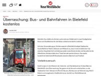 Bild zum Artikel: Bielefeld: Überraschung: Bus- und Bahnfahren in Bielefeld kostenlos
