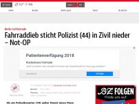 Bild zum Artikel: Fahrraddieb sticht Polizist in zivil nieder – Not-OP