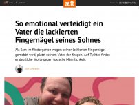 Bild zum Artikel: So emotional verteidigt ein Vater die lackierten Fingernägel seines Sohnes