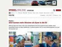 Bild zum Artikel: Migration: 2017 kamen mehr Ukrainer als Syrer in die EU