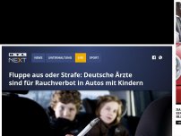 Bild zum Artikel: Fluppe aus oder Strafe: Deutsche Ärzte sind für Rauchverbot in Autos mit Kindern