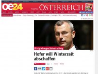 Bild zum Artikel: Hofer will Winterzeit abschaffen