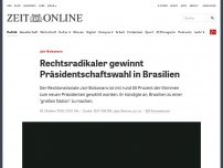 Bild zum Artikel: Rechtspopulist Jair Bolsonaro gewinnt Präsidentenwahl in Brasilien