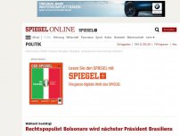 Bild zum Artikel: Brasilien: Rechtspopulist Bolsonaro gewinnt Stichwahl