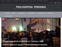 Bild zum Artikel: Bürgerkriegsähnliche Szenen in Freiburg: Linke extrem aggressiv gegen Polizei und AfD-Demonstranten