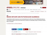 Bild zum Artikel: CDU: Merkel will nicht mehr für Parteivorsitz kandidieren