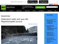 Bild zum Artikel: Österreich zieht sich aus UN-Migrationspakt zurück