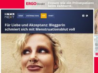 Bild zum Artikel: Bloggerin schmiert sich mit Menstruationsblut voll - für mehr Liebe