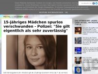 Bild zum Artikel: 15-jähriges Mädchen spurlos verschwunden - Polizei: 'Sie gilt eigentlich als sehr zuverlässig'