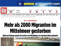Bild zum Artikel: Seit Jahresbeginn - Mehr als 2000 Migranten im Mittelmeer gestorben