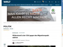 Bild zum Artikel: Widerstand in der CDU gegen den Migrationspakt wächst