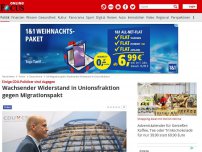 Bild zum Artikel: Einige CDU-Politiker sind dagegen - Wachsender Widerstand in Unionsfraktion gegen Migrationspakt
