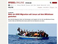 Bild zum Artikel: Uno-Bericht: Mehr als 2000 Migranten seit Januar auf dem Mittelmeer gestorben