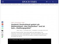 Bild zum Artikel: Gauland: Deutschland gehört als Nationalstaat „den Deutschen“ und ist kein „Siedlungsgebiet“