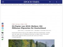 Bild zum Artikel: EU-Papier von 2010: Weitere 192 Millionen Migranten für Deutschland