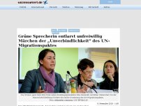 Bild zum Artikel: Grüne Sprecherin entlarvt unfreiwillig Märchen der „Unverbindlichkeit“ des UN-Migrationspaktes