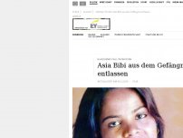 Bild zum Artikel: Blasphemie-Fall in Pakistan: Asia Bibi aus dem Gefängnis entlassen