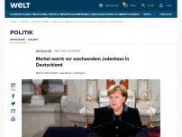 Bild zum Artikel: Merkel warnt vor wachsendem Judenhass in Deutschland