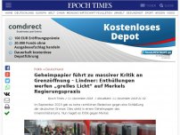 Bild zum Artikel: Geheimpapier führt zu Kritik an Merkel: Grenzöffnung 2015 war politische Entscheidung