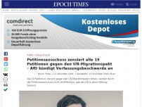 Bild zum Artikel: Politische Zensur: Petitionsausschuss veröffentlicht keine der 19 Petitionen zum UN-Migrationspakt