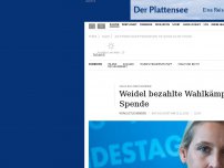 Bild zum Artikel: Weidel bezahlte Wahlkämpfer mit Spende aus der Schweiz