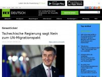 Bild zum Artikel: Tschechische Regierung sagt Nein zum UN-Migrationspakt