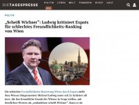 Bild zum Artikel: „Scheiß Wichser“: Ludwig kritisiert Expats für schlechtes Freundlichkeits-Ranking von Wien