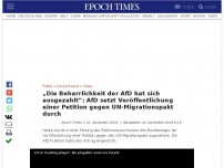 Bild zum Artikel: „Die Beharrlichkeit der AfD hat sich ausgezahlt“: AfD setzt Veröffentlichung einer Petition gegen UN-Migrationspakt durch