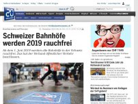 Bild zum Artikel: Raucherzonen auf Perrons: Schweizer Bahnhöfe werden 2019 rauchfrei