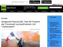 Bild zum Artikel: Steigende Popularität: Fast 80 Prozent der Franzosen sympathisieren mit 'Gelbwesten'