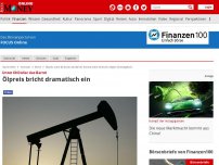 Bild zum Artikel: Unter 60 Dollar das Barrel - Ölpreis bricht dramatisch ein