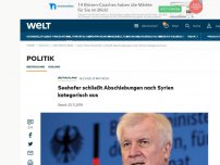 Bild zum Artikel: Seehofer schließt Abschiebungen nach Syrien aus