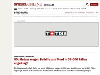 Bild zum Artikel: Ehemaliger KZ-Wachmann: 95-Jähriger wegen Beihilfe zum Mord in 36.000 Fällen angeklagt