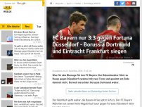 Bild zum Artikel: Bayern nur 3:3 gegen Düsseldorf - BVB und Frankfurt siegen