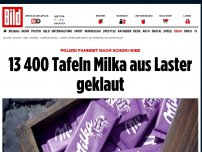 Bild zum Artikel: Polizei fahndet nach Schoki-Dieb - 13 400 Tafeln Milka aus Laster geklaut