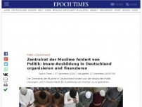 Bild zum Artikel: Zentralrat der Muslime fordert von Politik: Imam-Ausbildung in Deutschland organisieren und finanzieren