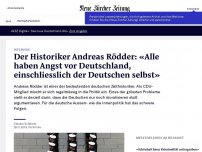 Bild zum Artikel: Der Historiker Andreas Rödder: «Alle haben Angst vor Deutschland, einschliesslich der Deutschen selbst»
