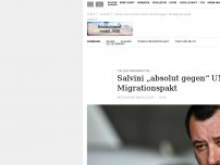 Bild zum Artikel: Italiens Innenminister Salvini „absolut gegen“ UN-Migrationspakt